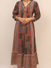 Multicolor Geometric Printed Long Dress