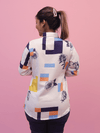 White With Bit Multicolor Print Shirt