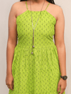 Lime Green Halter Neck Mini Dress