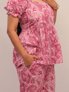 Pink Paisley Puff Sleeve Co-Ord Set