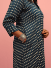 Blue Printed A-Line Kurta Set