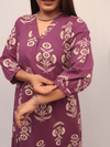 Purple Floral Cotton Kurta Set