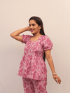 Pink Paisley Puff Sleeve Co-Ord Set