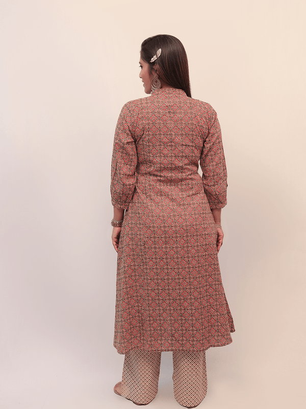 Ajrakh Geometric Printed Kurta Set