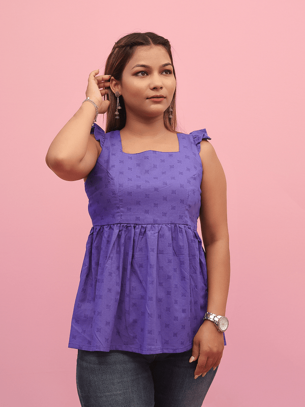 Violet Back-Tie Peplum Top
