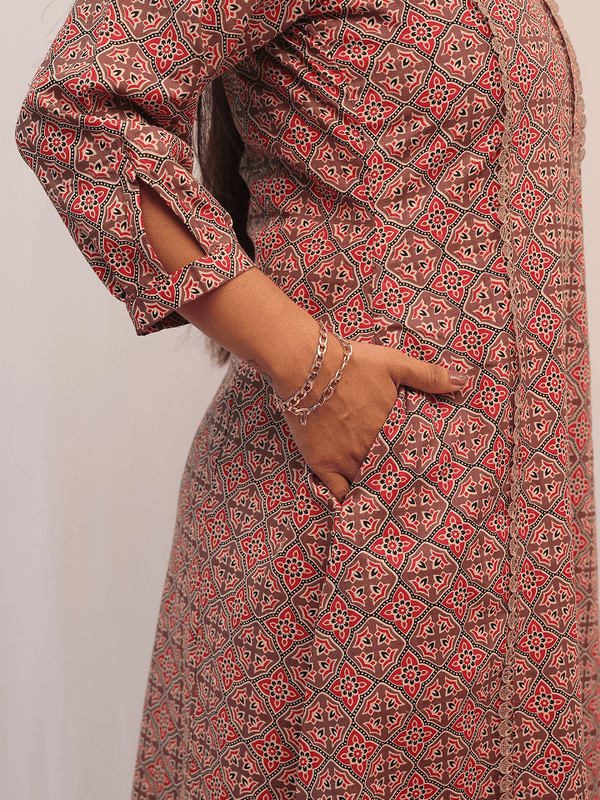 Ajrakh Geometric Printed Kurta Set