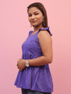 Violet Back-Tie Peplum Top