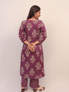 Purple Floral Cotton Kurta Set