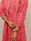 Pink Bandhani Print Festive Kurta Set