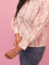 Botanical Print Cotton Blend Shirt