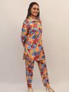 Tropical Yellow & Blue Floral Print Co-Ord Set