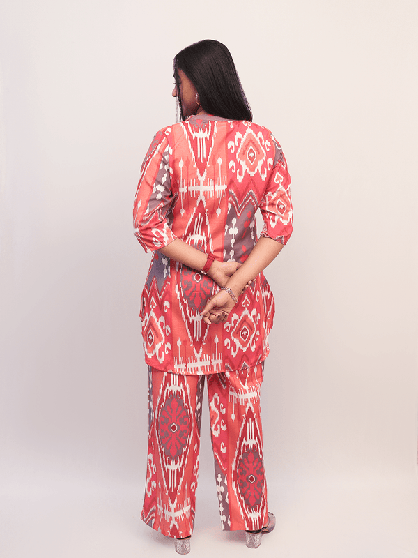 Pink Ikat Print Co-Ord Set