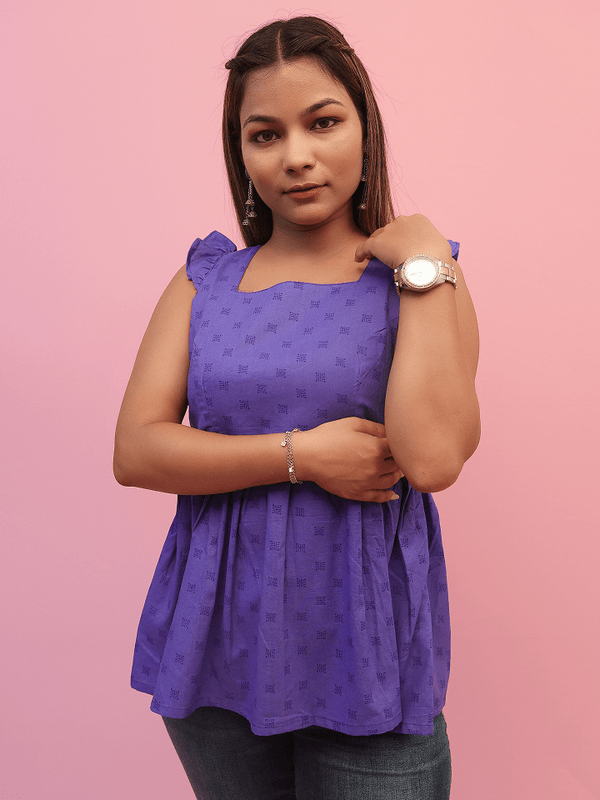 Violet Back-Tie Peplum Top