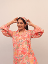 Pink Floral Printed Mini Dress