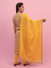Sunshine Leaf Print Suit Set with Dupatta