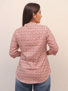 Pink Handblock Striped Cotton Top