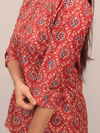 Maroon Floral Buti Printed Cotton Top