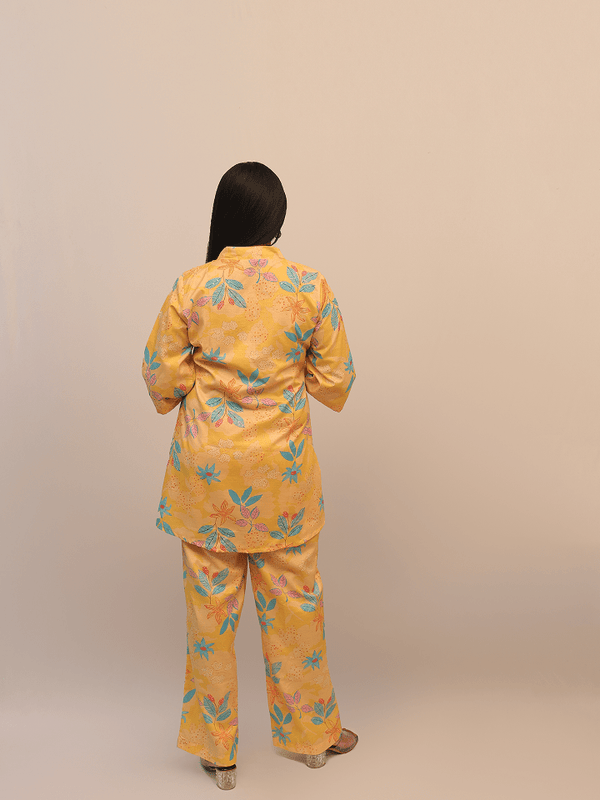 Sunny Yellow Floral Print Co-Ord Set