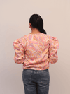 Pastel Swirl Puff Sleeve Shirt