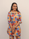 Tropical Yellow & Blue Floral Print Co-Ord Set