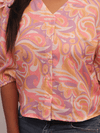Pastel Swirl Puff Sleeve Shirt