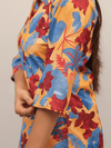 Tropical Yellow & Blue Floral Print Co-Ord Set