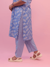 Powder Blue Floral Printed Suit Set