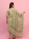 Sage Green Floral Print Cotton Suit Set